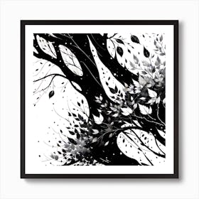 Black And White Tree 2 Art Print