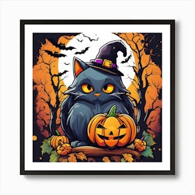 Halloween Cat 1 Art Print