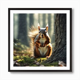 Squirrel In The Forest 229 Art Print