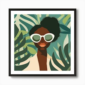 Afro-American Woman In Sunglasses 4 Art Print