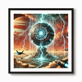 A Sci Fi Depiction Of The Tempest Nexus Lightning Strikes Art Print