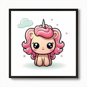 Unicorn With Rainbow Mane 29 Art Print