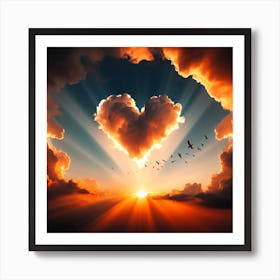 Heart Shaped Clouds 1 Art Print