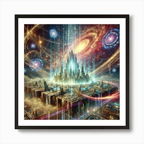 A Breathtaking Depiction Of The Nexus Citadel Floa Art Print