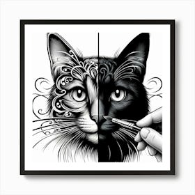 Cat Drawing 1 Art Print