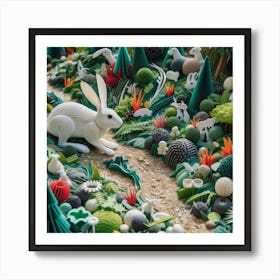 Rabbit In The Woods 2 Art Print