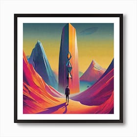Man Walking Through A Desert 1 Art Print