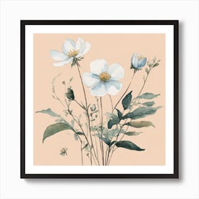 White Flowers Art Print