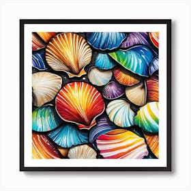 Colorful Sea Shells Art Print