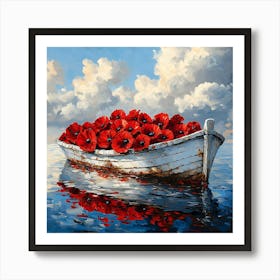 Poppies In A Boat 9 Art Print