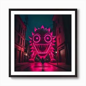 Big city life and the monsters in the light Art Print