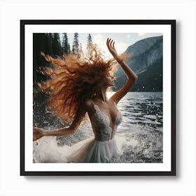 Beautiful Woman In Water 2 Art Print