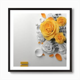 Spring flowers on a bright white wall, 8 Art Print