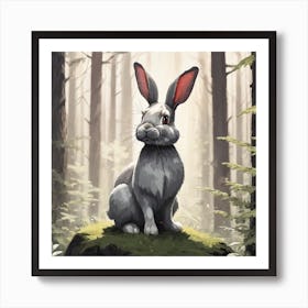 Rabbit In The Woods Art Print