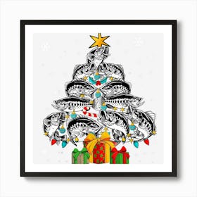 Merry Fishmas Tree Funny Fishing Christmas For Fisher Lover 1 Art Print