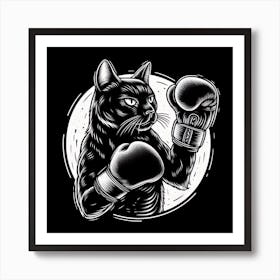Boxing cat Art Print
