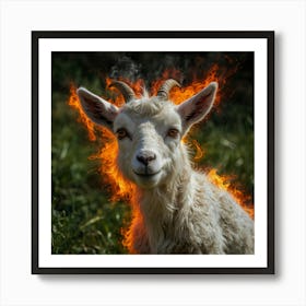 Goat On Fire Art Print