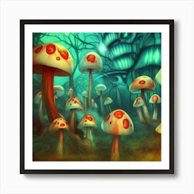 Mushroom Forest Art Print