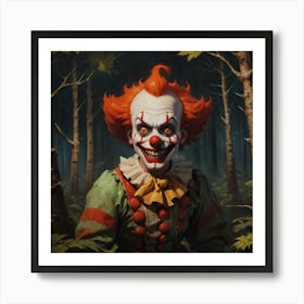 Clown In The Woods Art Print