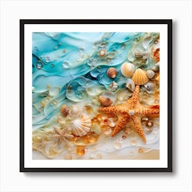 Starfish And Shells Art Print
