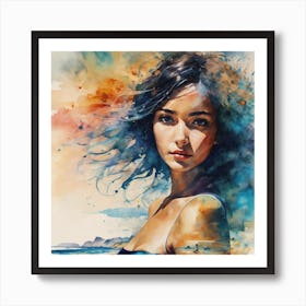 Watercolor Of A Woman 2 Art Print