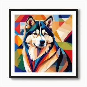 Alaskan Malamute Abstract Dog Art Print