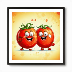 Happy Tomato Couple Art Print