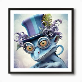 Lizard In Top Hat 4 Art Print