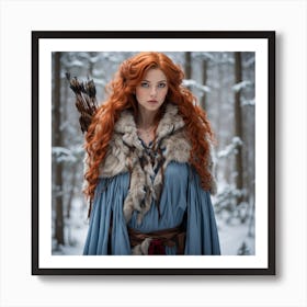 Leonardo Diffusion Xl A Young Woman With Red Hair And Blue Eye 0 (2) Art Print