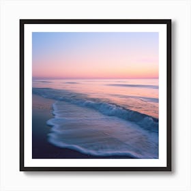 Calm Beach With Soft Waves At Sunset Art Print