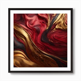 Abstract Red Gold Background Art Print