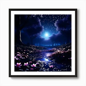 Night In The Forest 1 Art Print