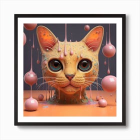 Cat With Bubbles Art Print