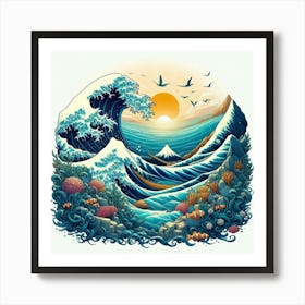 Great Wave Off Kan Art Print