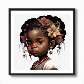 BB Borsa Little Black Girl With Flowers Art Print