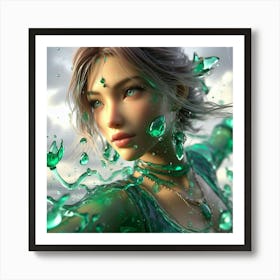 Emerald Girl Art Print