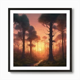 808094 Pictures Of A Forest At Sunset Xl 1024 V1 0 Art Print