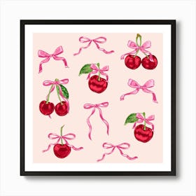 Cherry Coquette Pattern Art Print