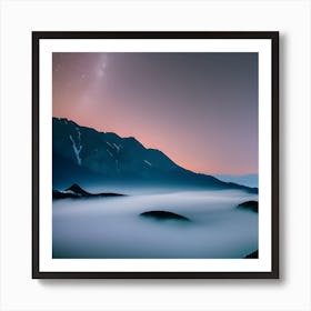 Night Sky With Clouds Art Print