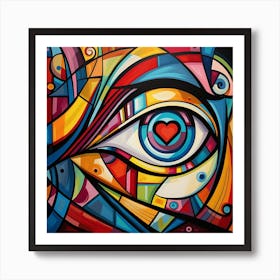 Valentine Heart Eye Abstract Art Art Print