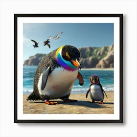 Beautiful And Very Colorful Penguin Art Print