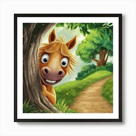 A Whimsical Illustration Of A Horse With Large Eye 2dpe3uwvrwkvjnkfpqkagq 0pxpn0swroutzqg Zbig7a Art Print