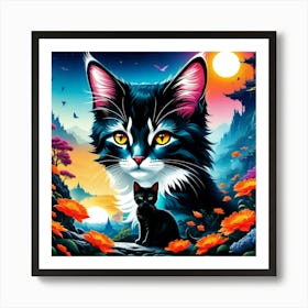 Creative Feline Cat Artwork 19 Art Print