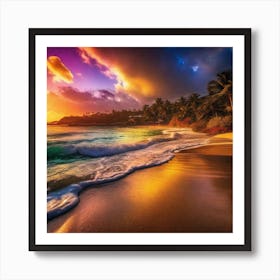 Sunset On The Beach 193 Art Print