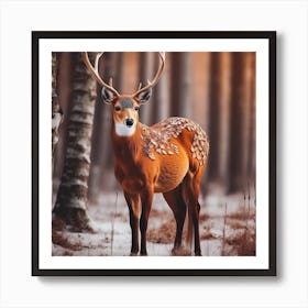 Deer In The Woods Art Print