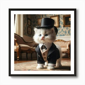 Kitten In A Top Hat Art Print