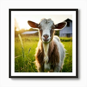 Grass Green Goat Farm Mammal Milk Farming Animal Meadow Head Canino No People Pasture S (7) Art Print