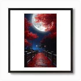 Full Moon In Autumn 3 Art Print