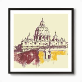 A Vatican City Hand Drawn Sketch Illustration 1720444795 3 Art Print