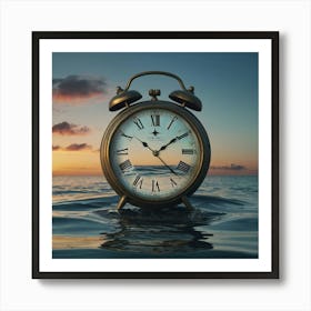 Alarm Clock In The Sea Art Print